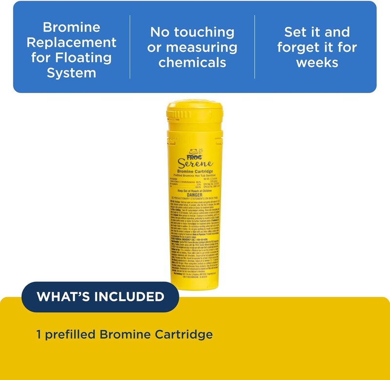 Frog Serene Replacement Bromine Cartridge for use with Hot Tub Serene Floating Sanitizing System - Prefilled for Quick & Easy Hot Tub Maintenance - 1 Pack - Image 2